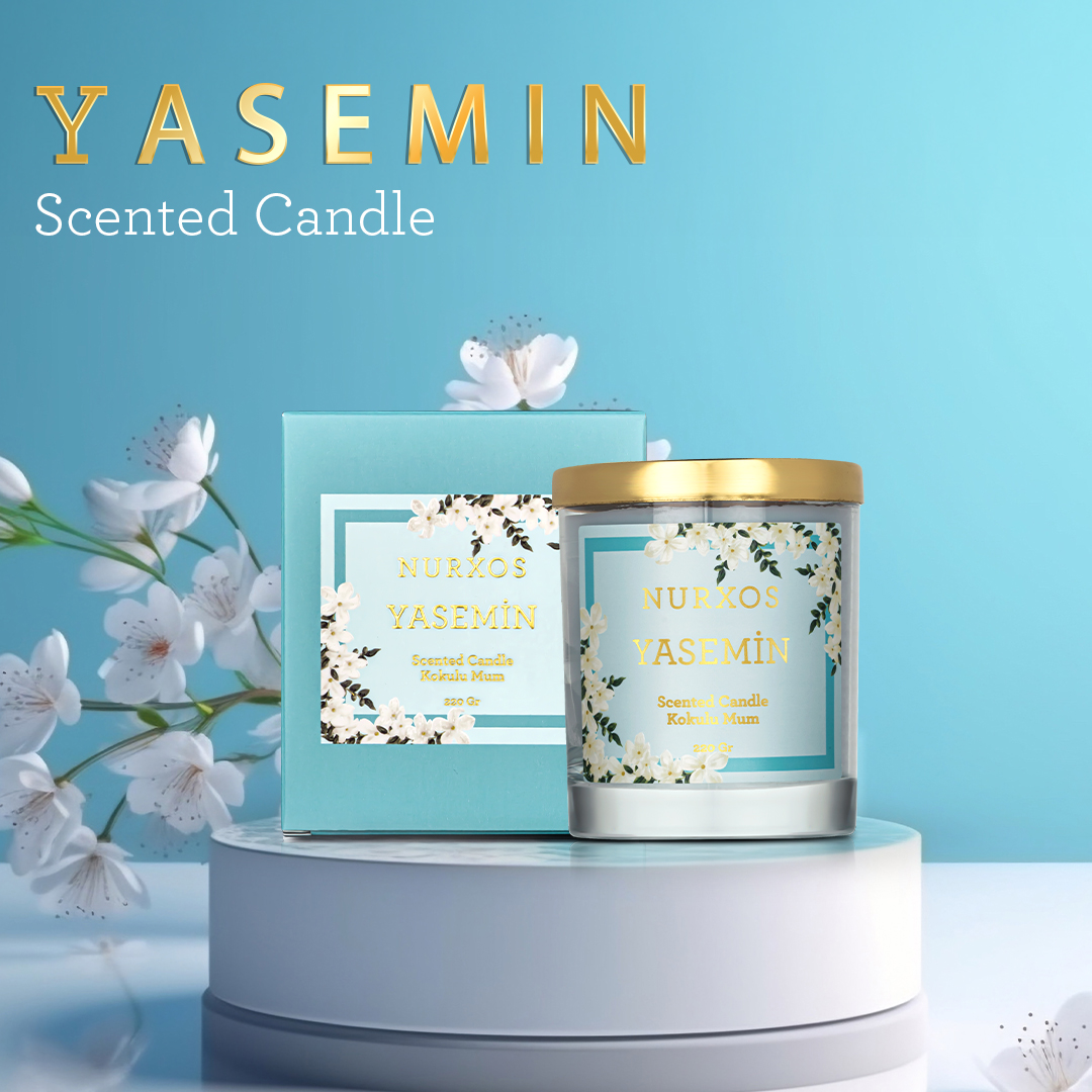 Elegant Jasmine Scented Candle with a long-lasting fragrance